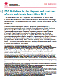 ESC Guidelines for the Diagnosis and Treatment of Acute and Chronic Heart Failure 2012